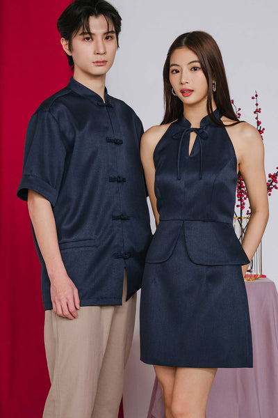 Eternal Padded Qipao (Navy)