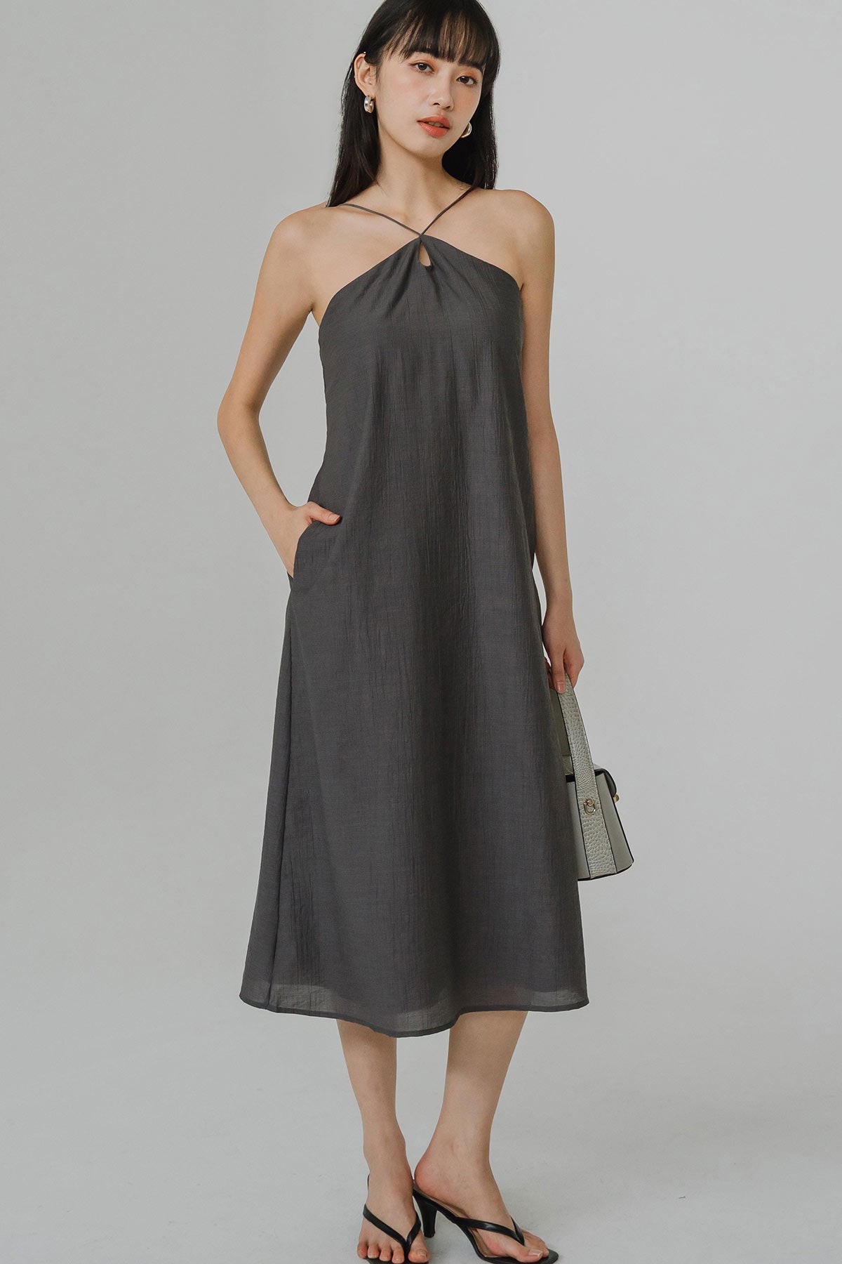 Chasing Sunset Padded Dress (Grey)