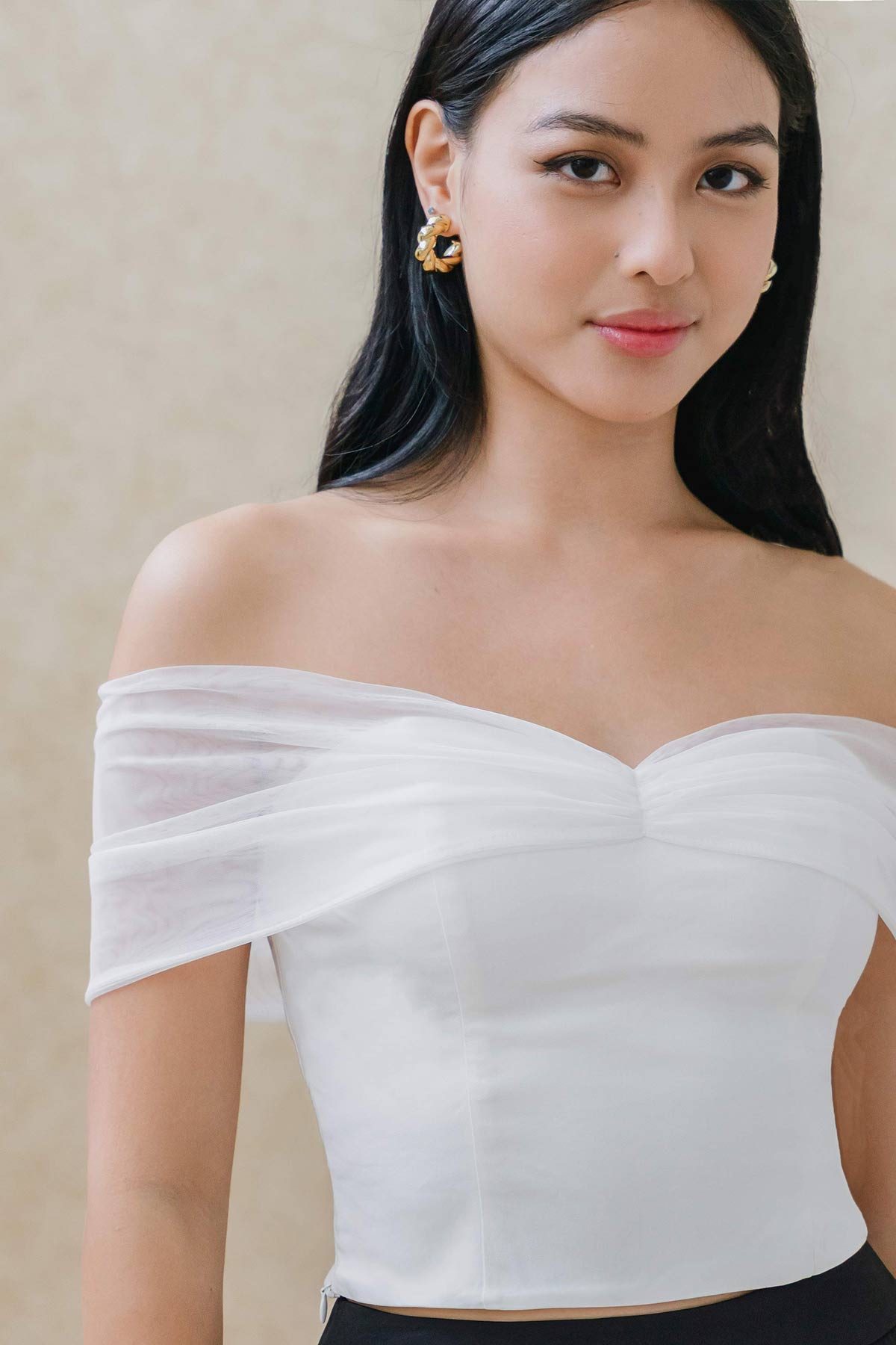 BO* Brielle Padded Mesh Top (White)