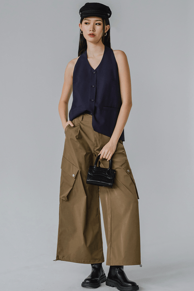 Vera Linen Vest (Midnight Blue)