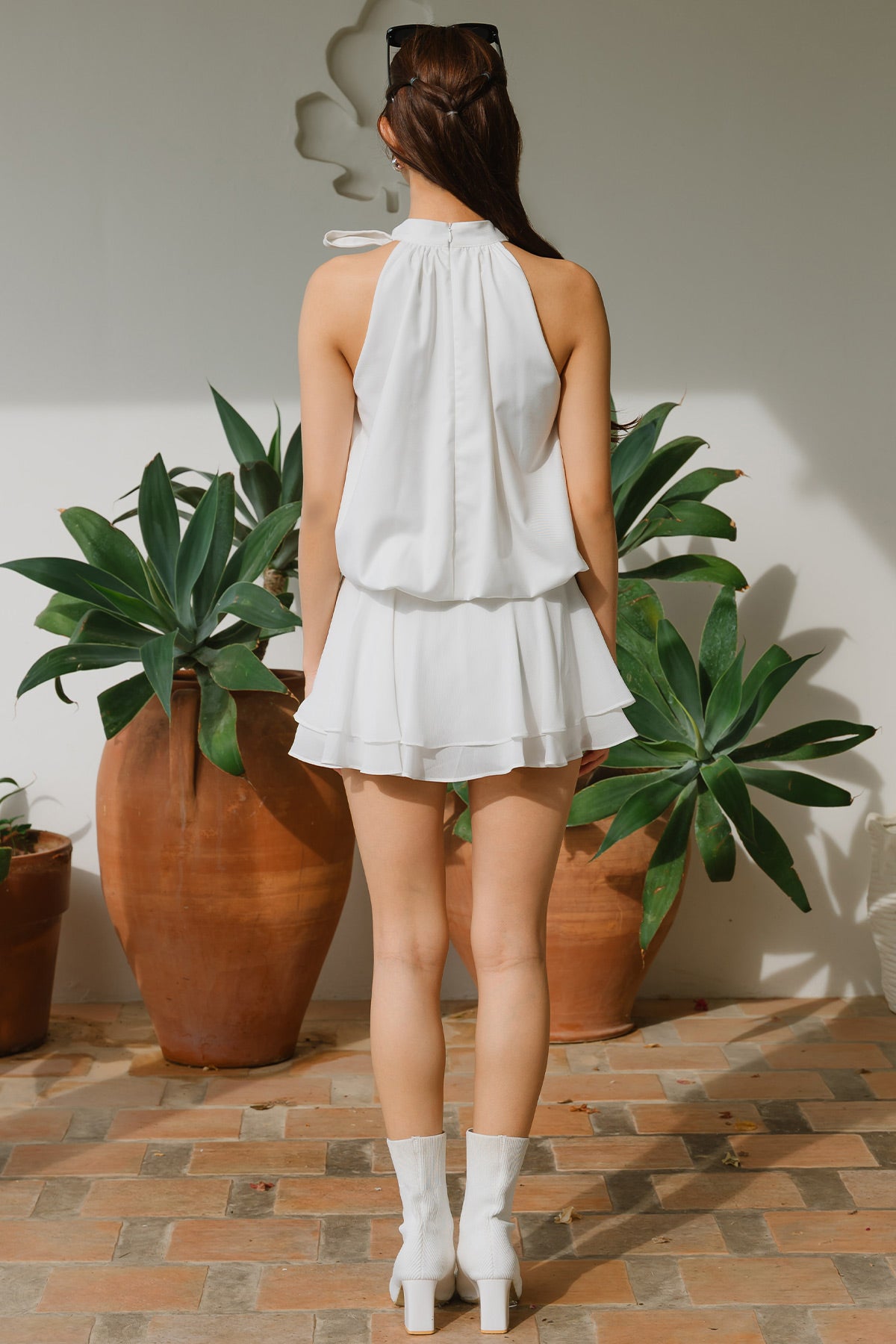 Yvette Tier Pocket Skort (White)
