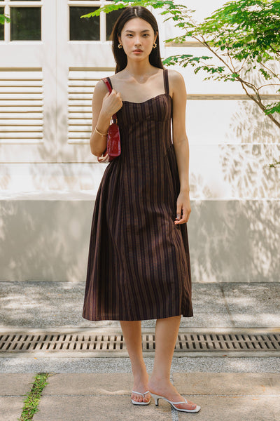 Celeste Padded Dress (Burgundy)