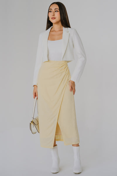 Cascade Linen Skirt (Lemon)