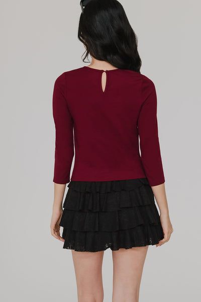 Alexa Ruched Top (Maroon)