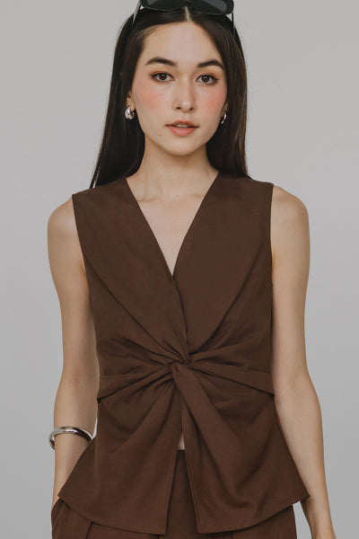 Leona Knot Top (Brown)