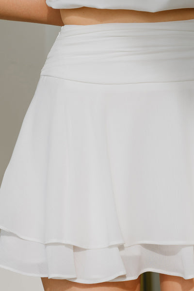 Yvette Tier Pocket Skort (White)