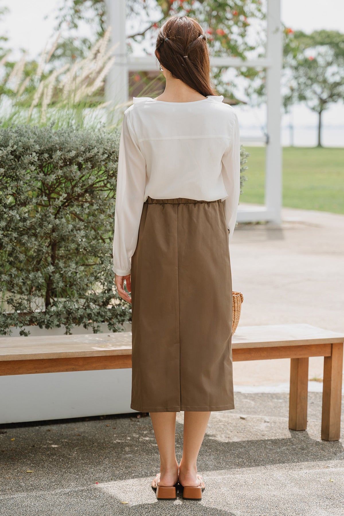 Rochelle Drawstring Skirt (Brown)