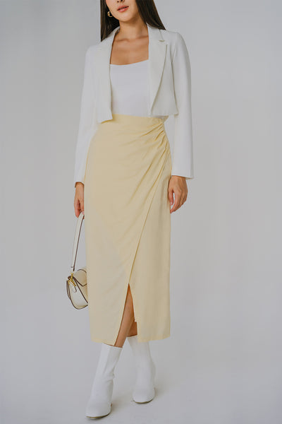 Cascade Linen Skirt (Lemon)