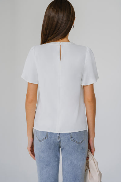 Essential Keyhole Blouse (White)