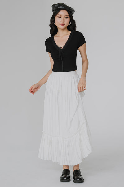 Amelie Lace Tie Top (Black)