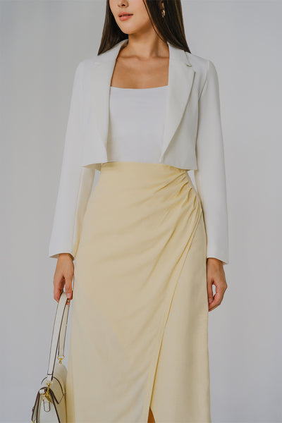 Cascade Linen Skirt (Lemon)