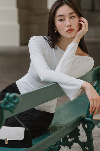 Demi Sleeved Cotton Top (White)