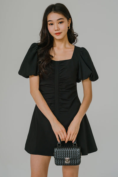 Summer Stroll Romper Dress (Black)