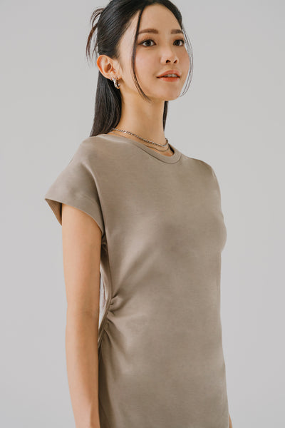 The Everyday Side Slit Dress (Taupe)