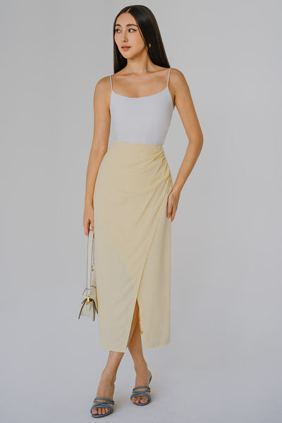 Cascade Linen Skirt (Lemon)