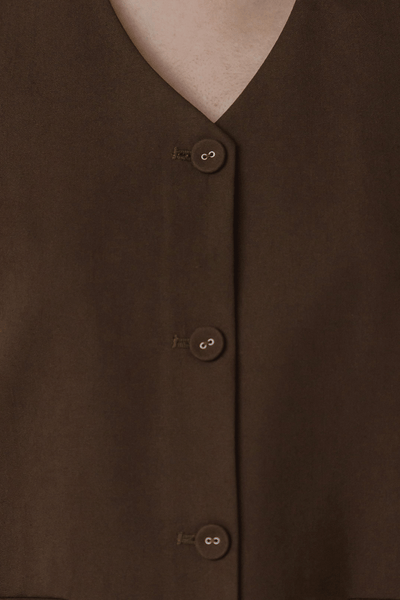 Vera Linen Vest (Umber)