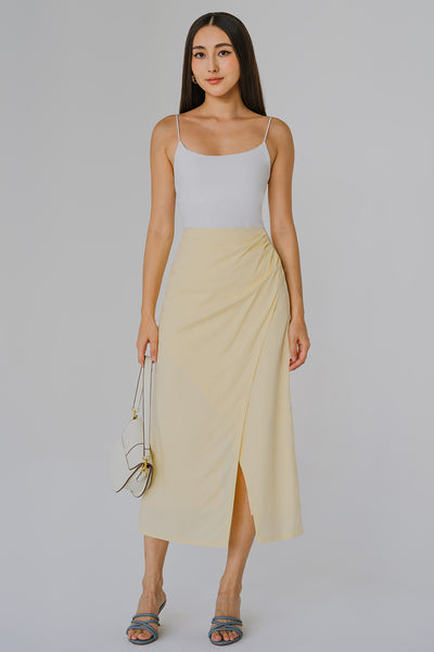 Cascade Linen Skirt (Lemon)