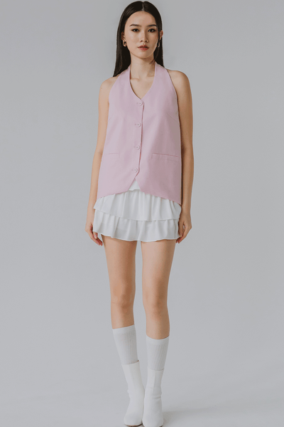 Vera Linen Vest (Pink)