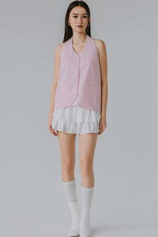 Vera Linen Vest (Pink)