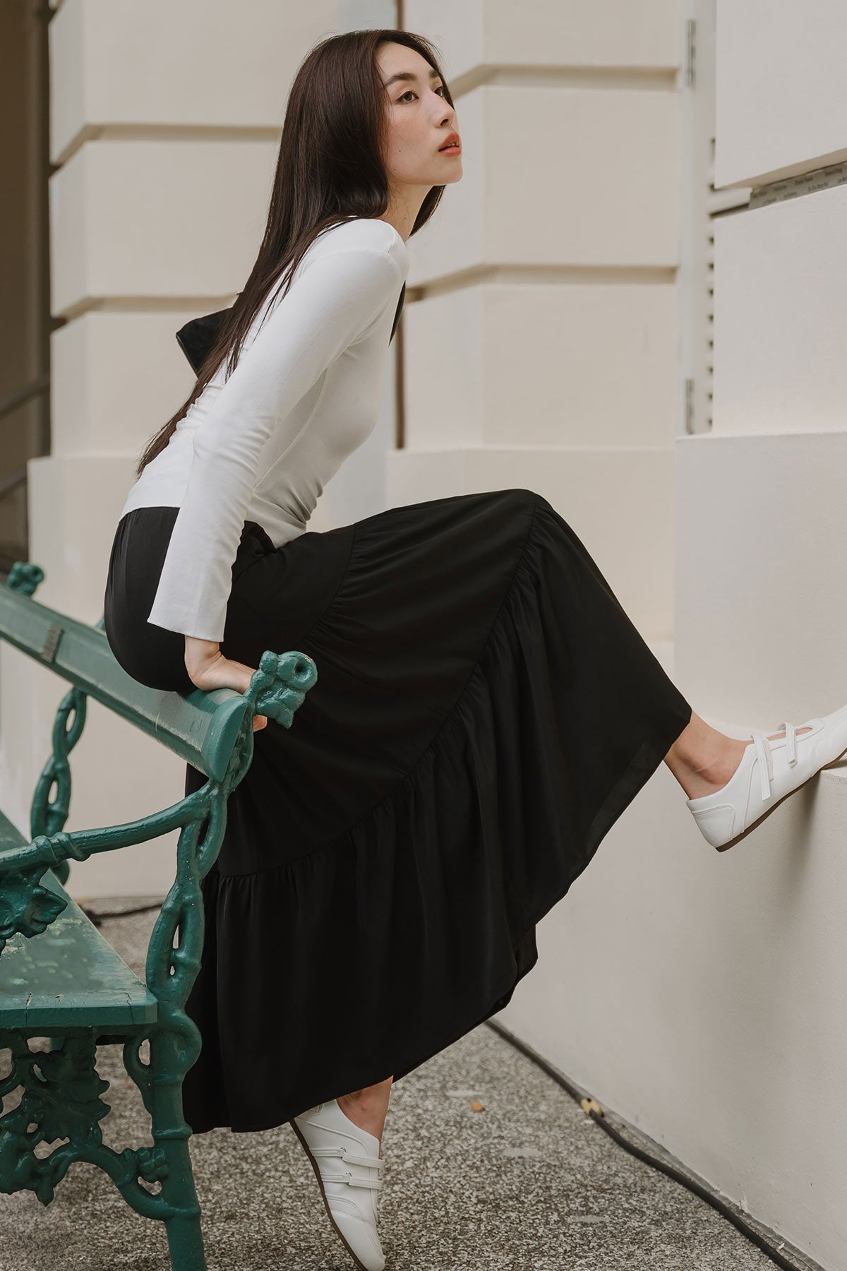 Demi Sleeved Cotton Top (White)