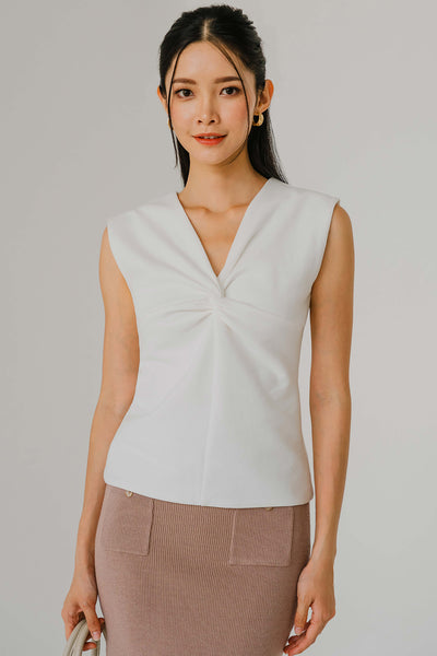 Blake Knotted Two-Way Top (White)