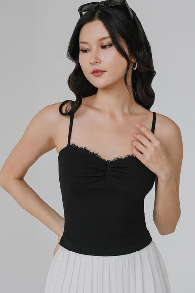 Blaire Padded Sweetheart Cami (Black)