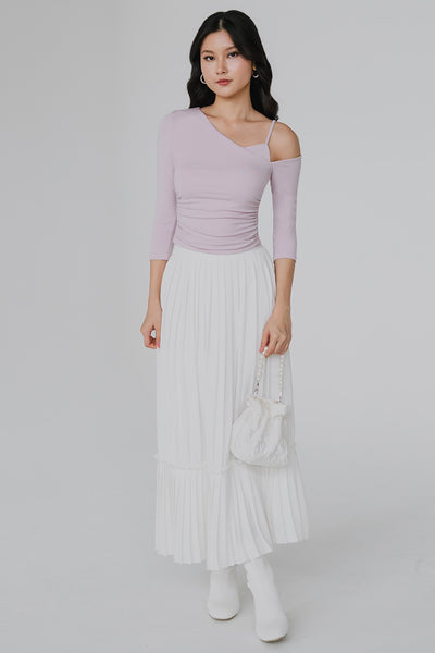 Thea Padded One Shoulder Top (Dusty Pink)