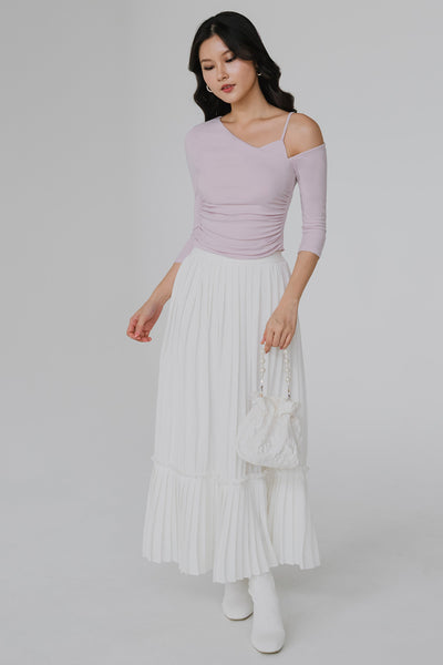 Thea Padded One Shoulder Top (Dusty Pink)