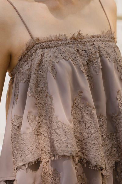 BO* Nellie Lace Romper (Saddle)