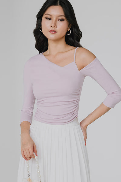 Thea Padded One Shoulder Top (Dusty Pink)