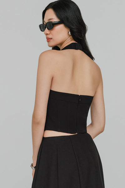Aura Padded Halter Top (Black)