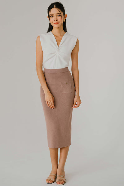 Dreamer Knit Midi Skirt (Pale Mauve)