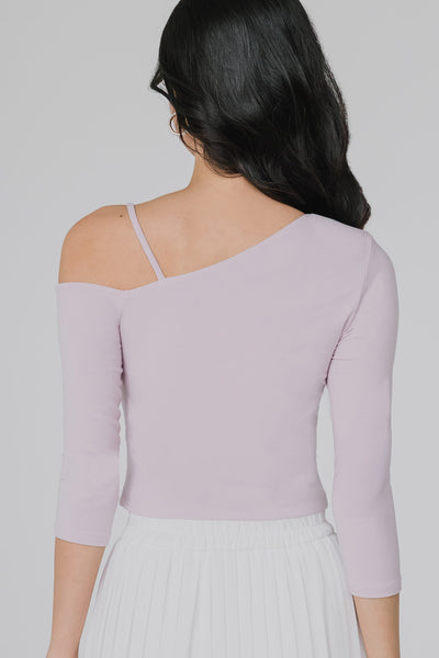 Thea Padded One Shoulder Top (Dusty Pink)
