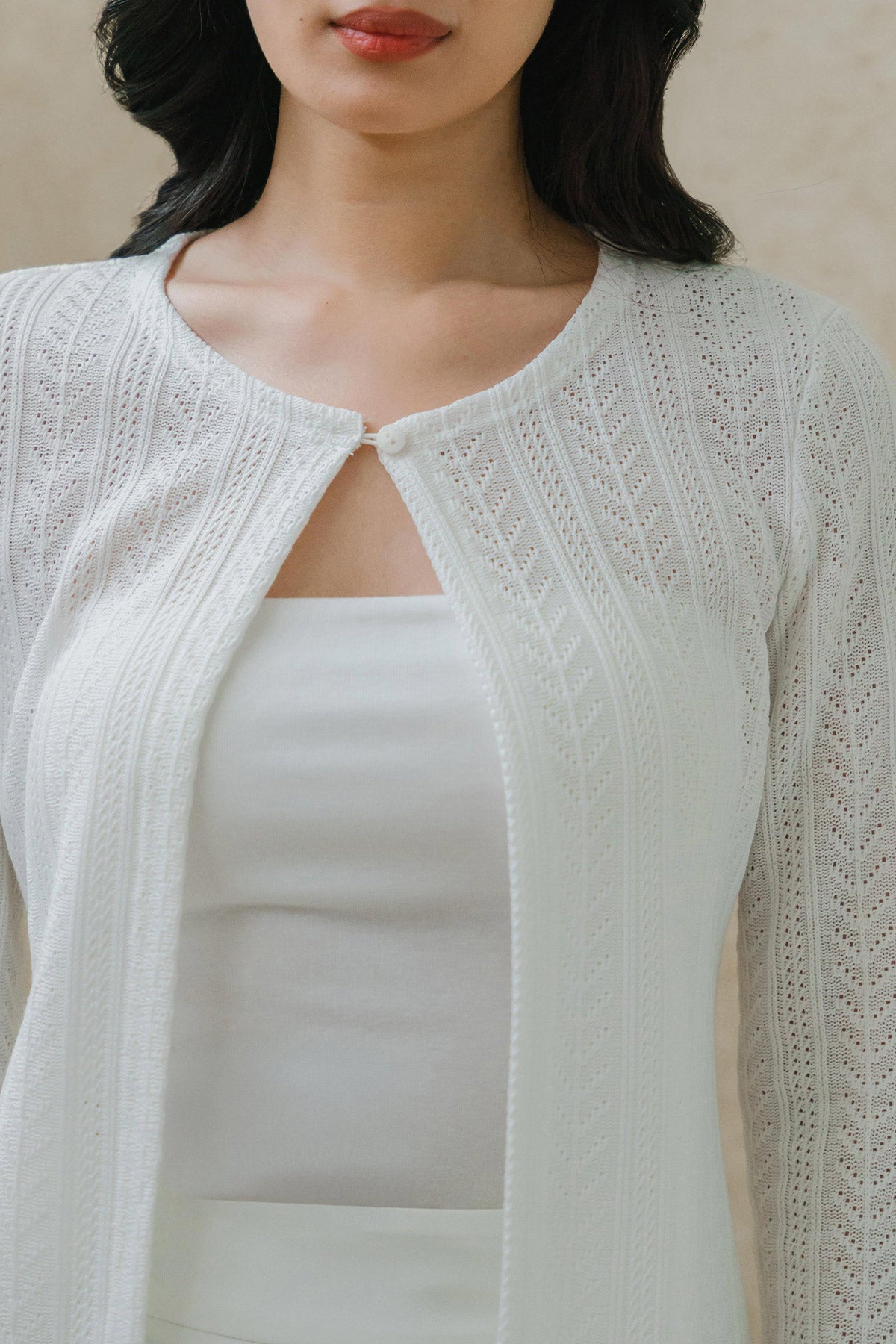 Summer Knitted Cardigan (White)