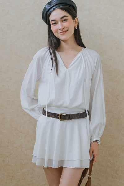 Santorini Romper Dress (White)