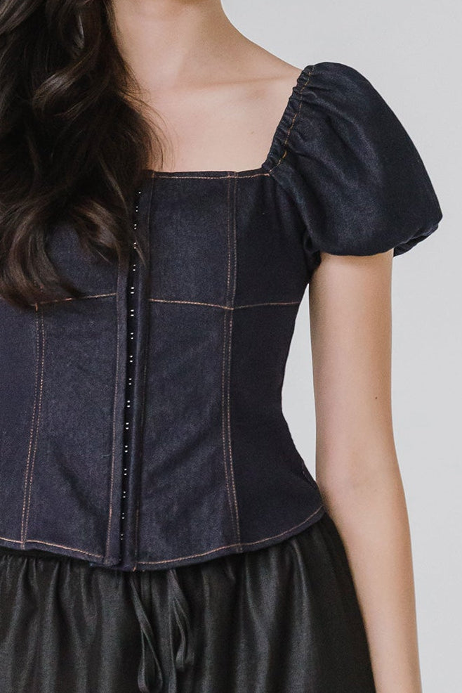 Colette Padded Top (Midnight Blue)