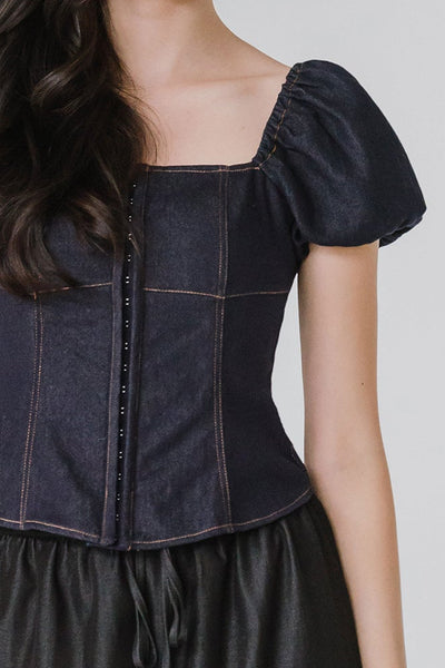 Colette Padded Top (Midnight Blue)