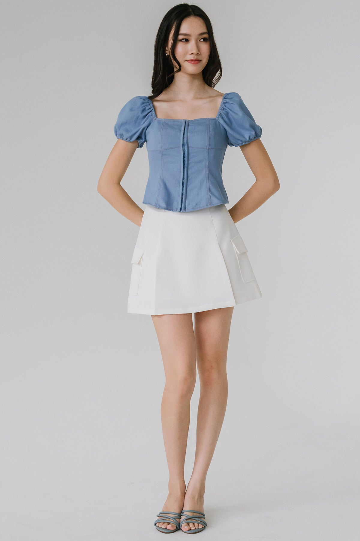 Colette Padded Top (Sky Blue)