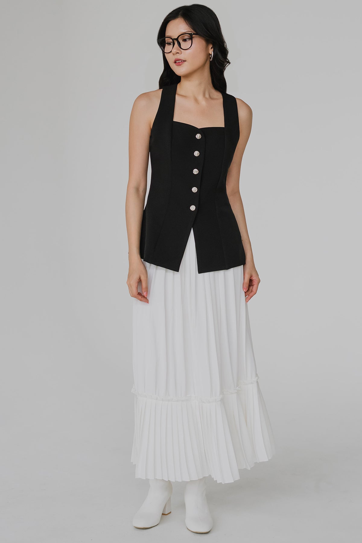 Rissa Vest Top (Black)