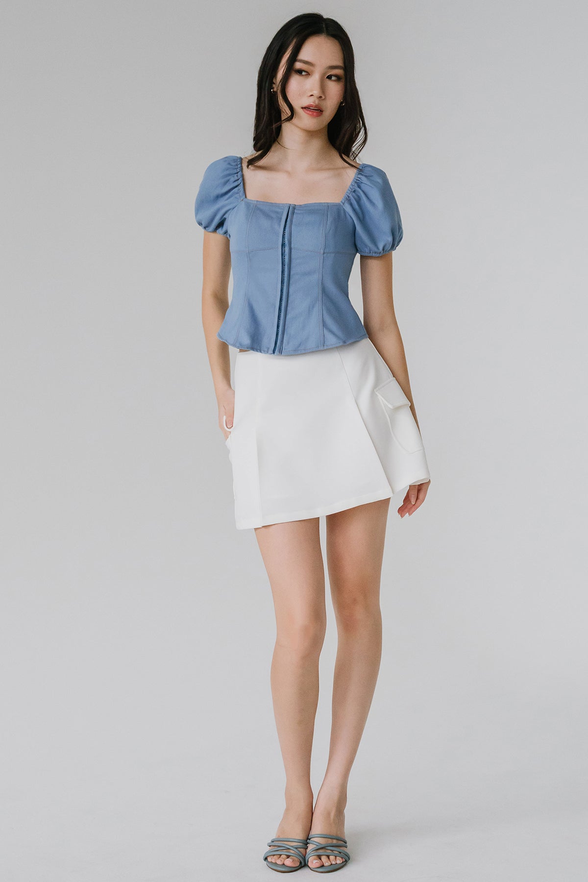 Colette Padded Top (Sky Blue)