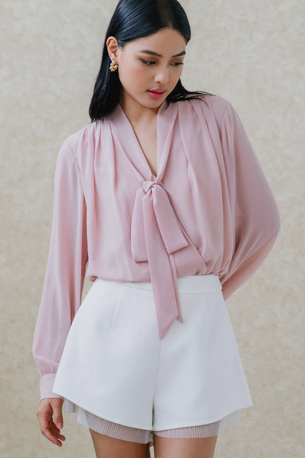 Drea Pussybow Top (Pink)
