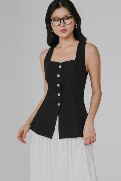 Rissa Vest Top (Black)