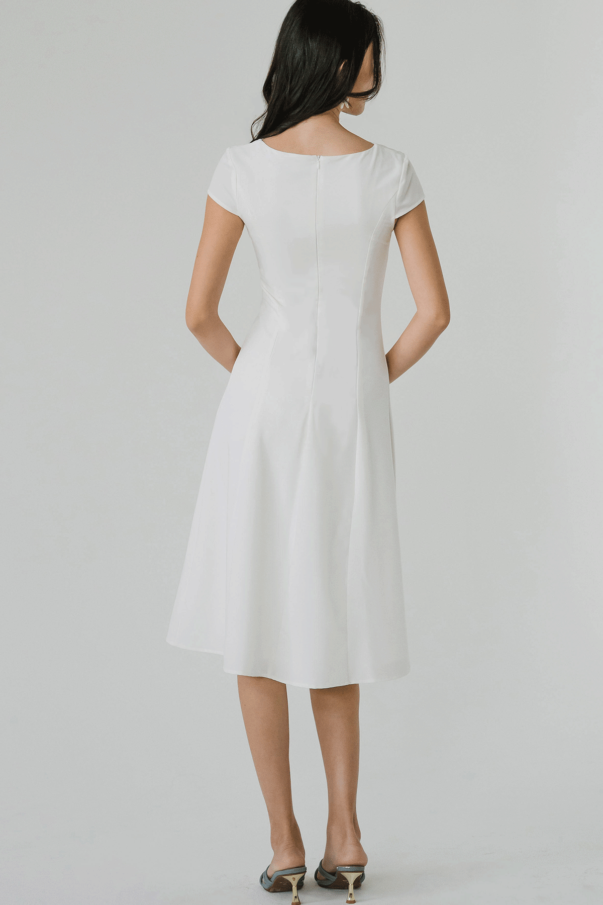 Rumi Crochet Trim Dress (White)