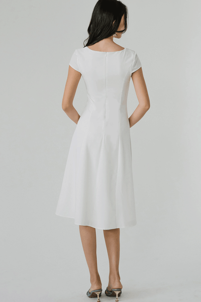 Rumi Crochet Trim Dress (White)