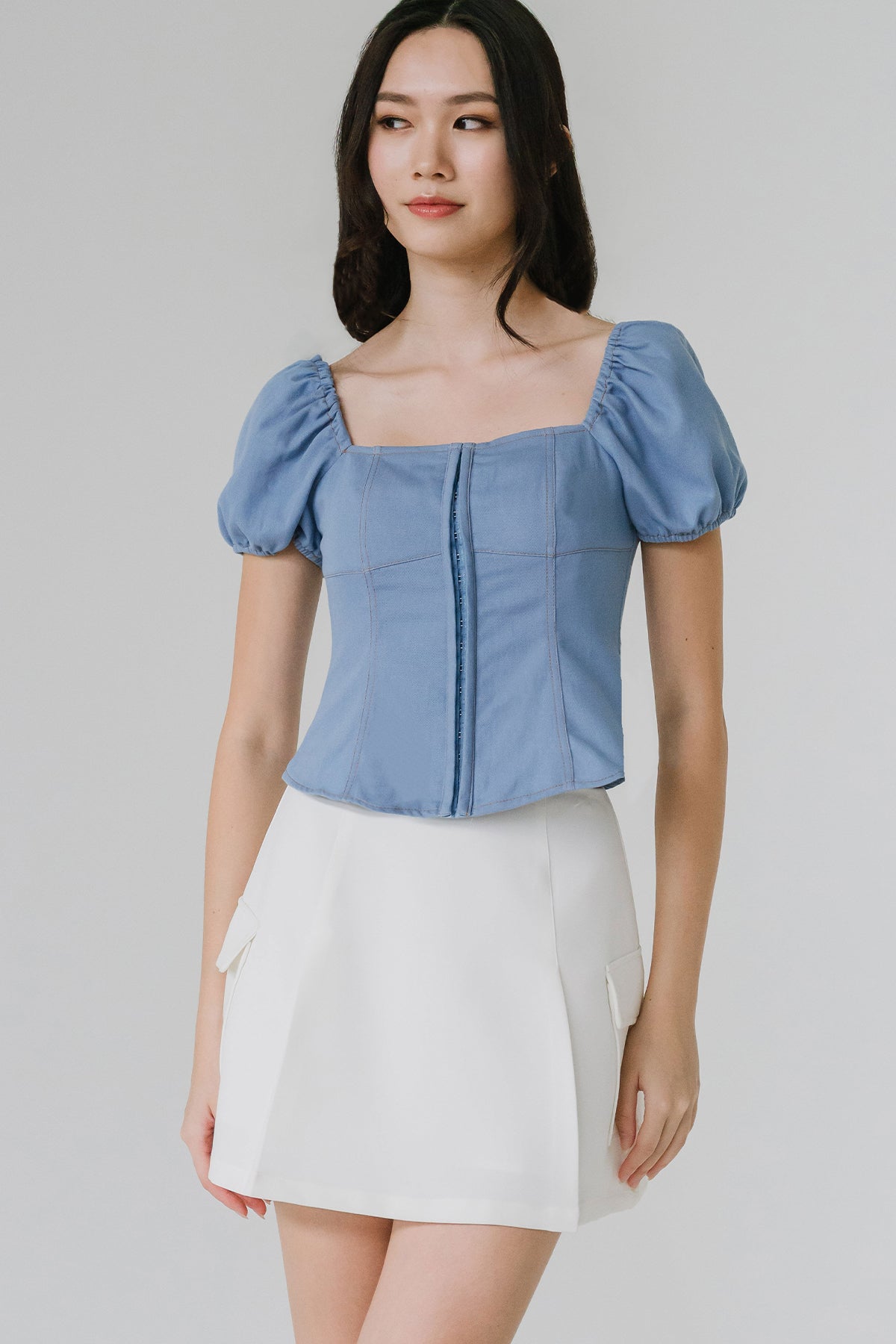 Colette Padded Top (Sky Blue)