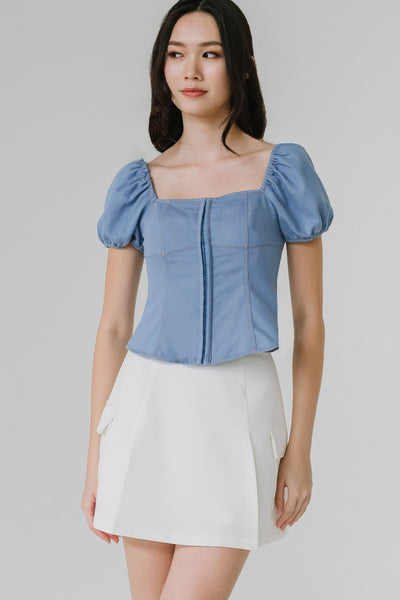Colette Padded Top (Sky Blue)