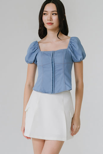 Colette Padded Top (Sky Blue)