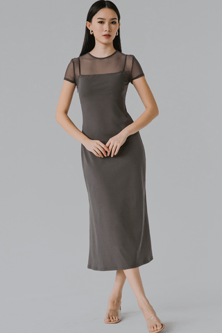Muse Padded Mesh Dress (Grey)