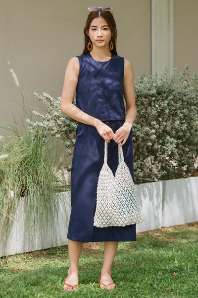 Rochelle Drawstring Skirt (Navy)