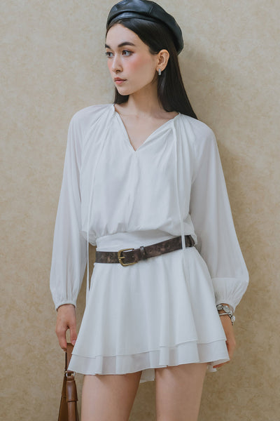 Santorini Romper Dress (White)